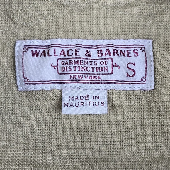Wallace & Barnes‎ Men's Cotton Short-Sleeve Shirt S Beige Workwear Safari Woven - Picture 4 of 12